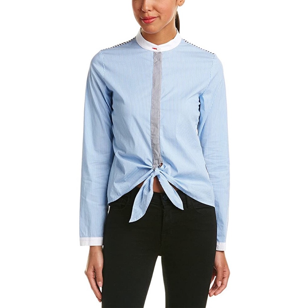 Bailey 44 Women's Homeostasis Shirt long Sleeves Button Down Plaid Front Tie 0